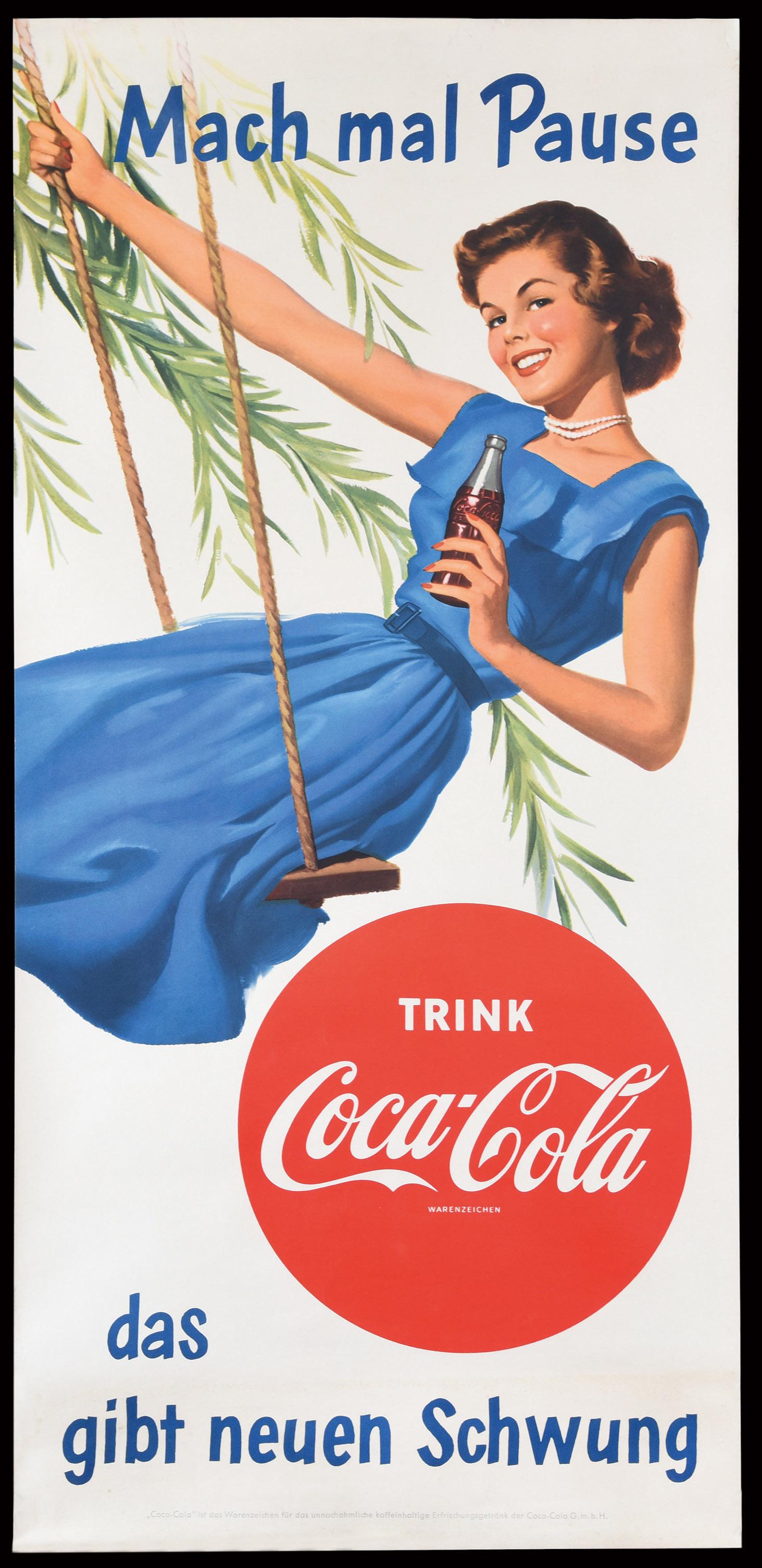COCA COLA - MACH MAL PAUSE - VINTAGE POSTER (1 of 1)
