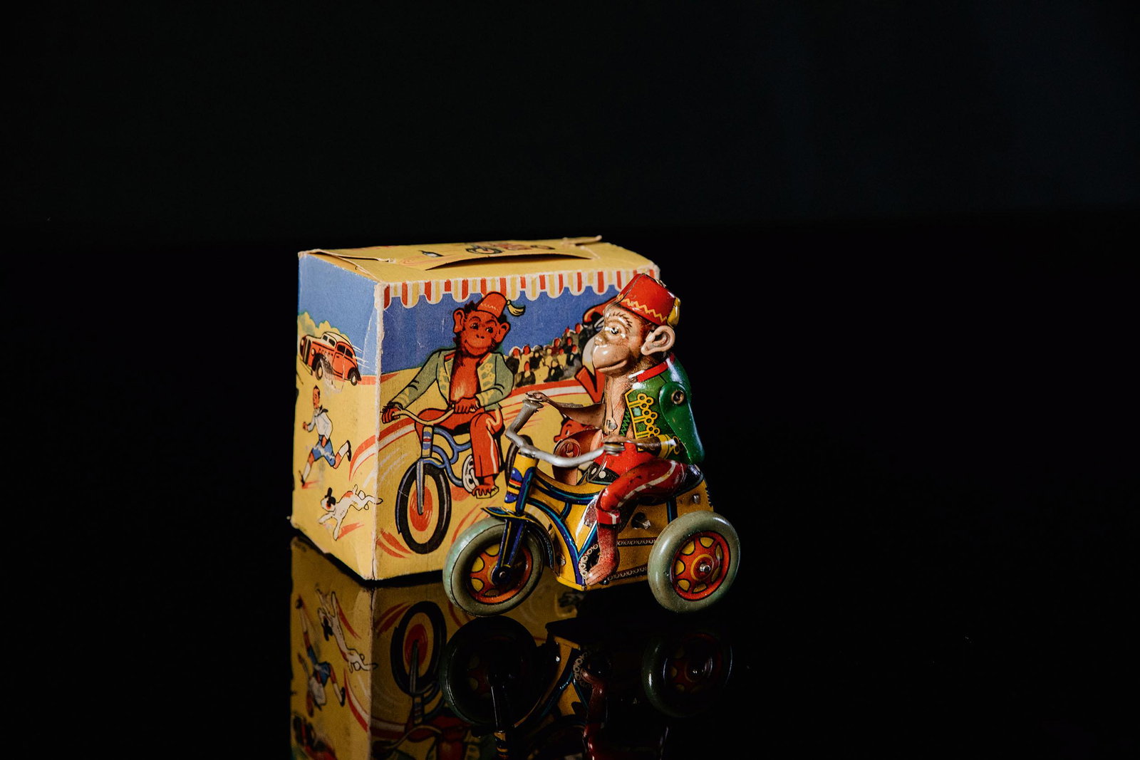 Arnold Bobby grÃ¼ne Version: Tin toy, function tested, colour multicoloured, 50ies, Made in Germany, 10 cm, mint condition, boxBlechspielzeug, Funktion geprÃ¼ft, Farbe bunt, 50er Jahre, Made in Germany, 10 cm, neuwertiger Zusta