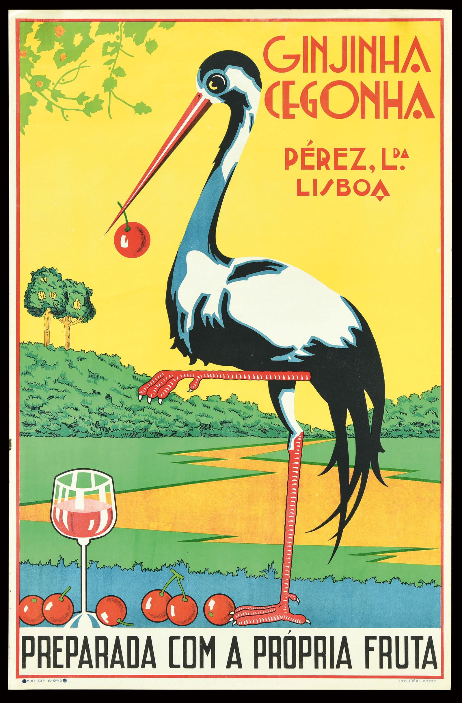 GINJINHA CEGONHA I VINTAGE POSTER by Anonymous (1 of 1)