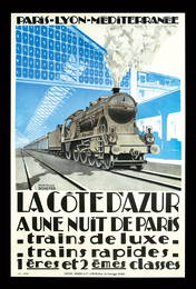 LA C&#212;TE D'AZUR A UNE NUIT I VINTAGE POSTER by Schefer, Emile Andr&#233;