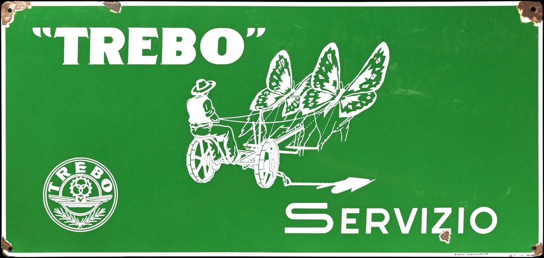 TREBO SERVIZIO | VERY RARE 38" PORCELAIN SIGN (1 of 6)