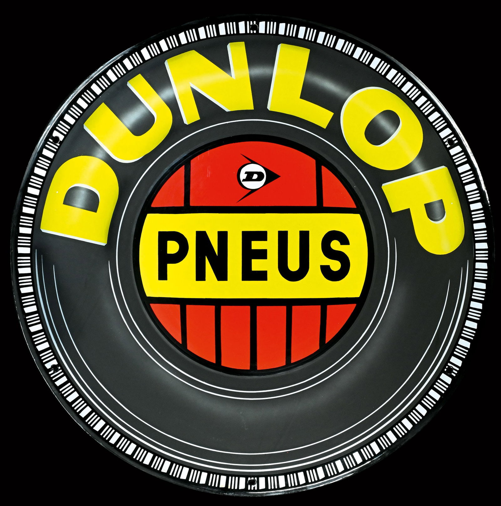 DUNLOP PNEUS | RARE 39" PORCELAIN SIGN | SUPERB CONDITION (1 of 1)