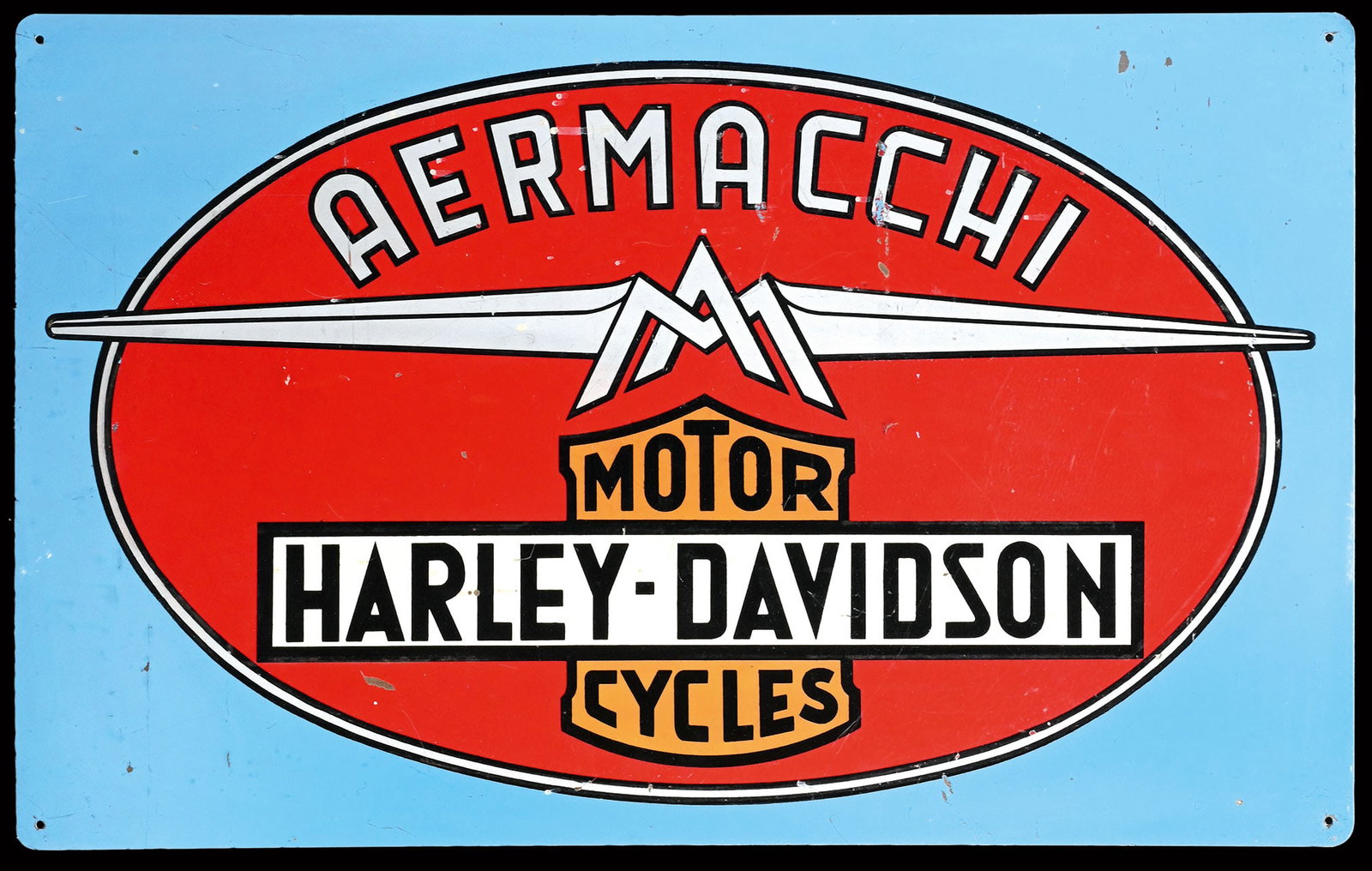 HARLEY-DAVIDSON - AERMACCHI | RARE 26" TIN SIGN (1 of 7)