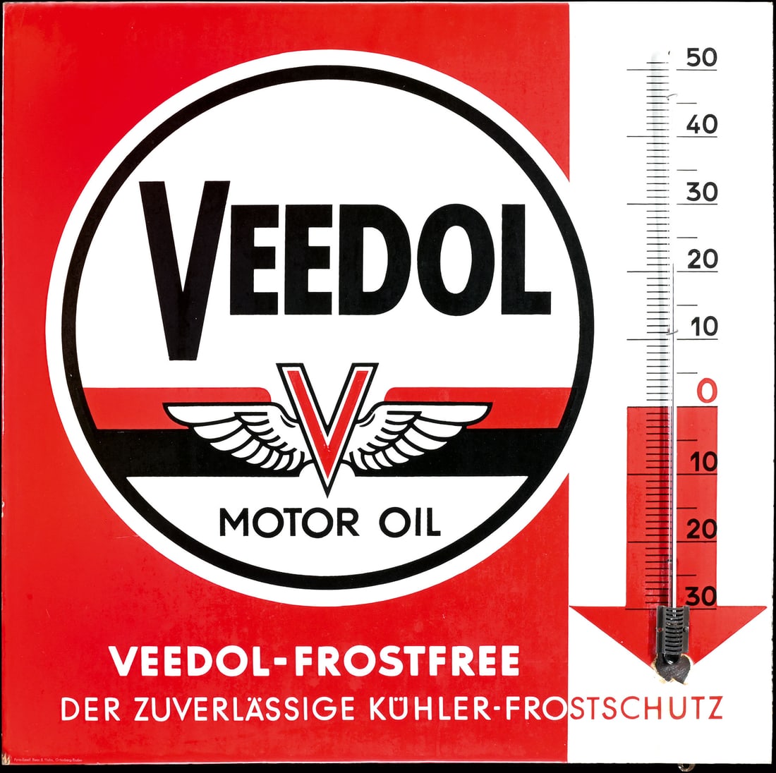 VEEDOL MOTOR OIL | 27" PORCELAIN SIGN (1 of 1)