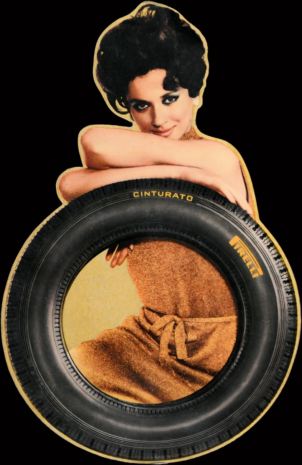 PIRELLI CINTURATO | 9" PIN UP STICKER/DECAL | SUPERB CONDITION: Pin Up, plastic, decal, IT around 1970, 15 x 22 cm | We do only sell old original pieces - no reproductions or fakes. We pack in house, most items can be shipped overseas. Wooden crates are available.