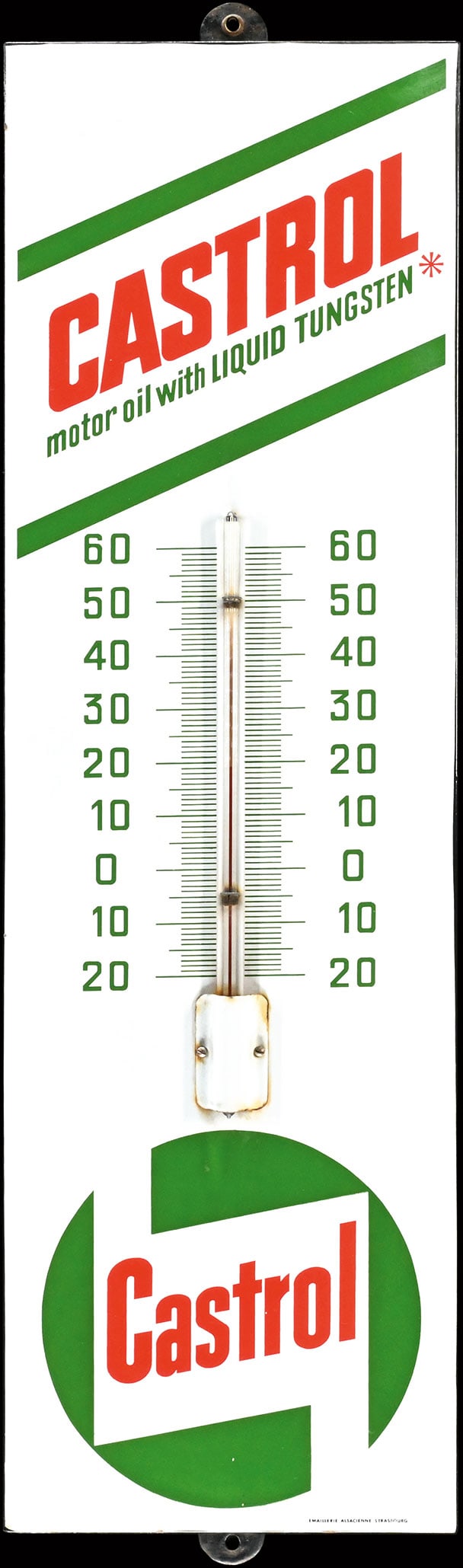 CASTROL - WITH LIQUID TUNGSTEN | 30" PORCELAIN SIGN | SUPERB CONDITION (1 of 1)