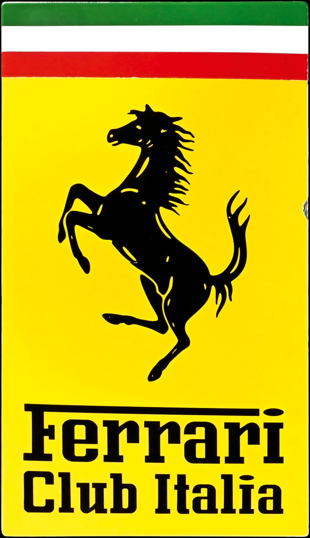FERRARI CLUB ITALIA | 33" PORCELAIN SIGN (1 of 8)
