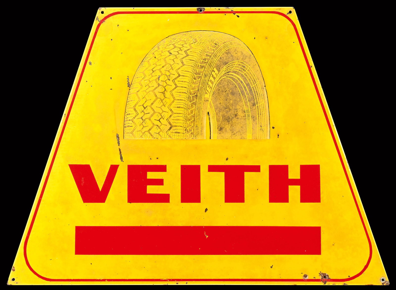VEITH | 30" TIN SIGN: Tin sign, GER around 1950, 75 x 55 cm, rare in this version | We do only sell old original pieces - no reproductions or fakes. We pack in house, most items can be shipped overseas. Wooden crates are a