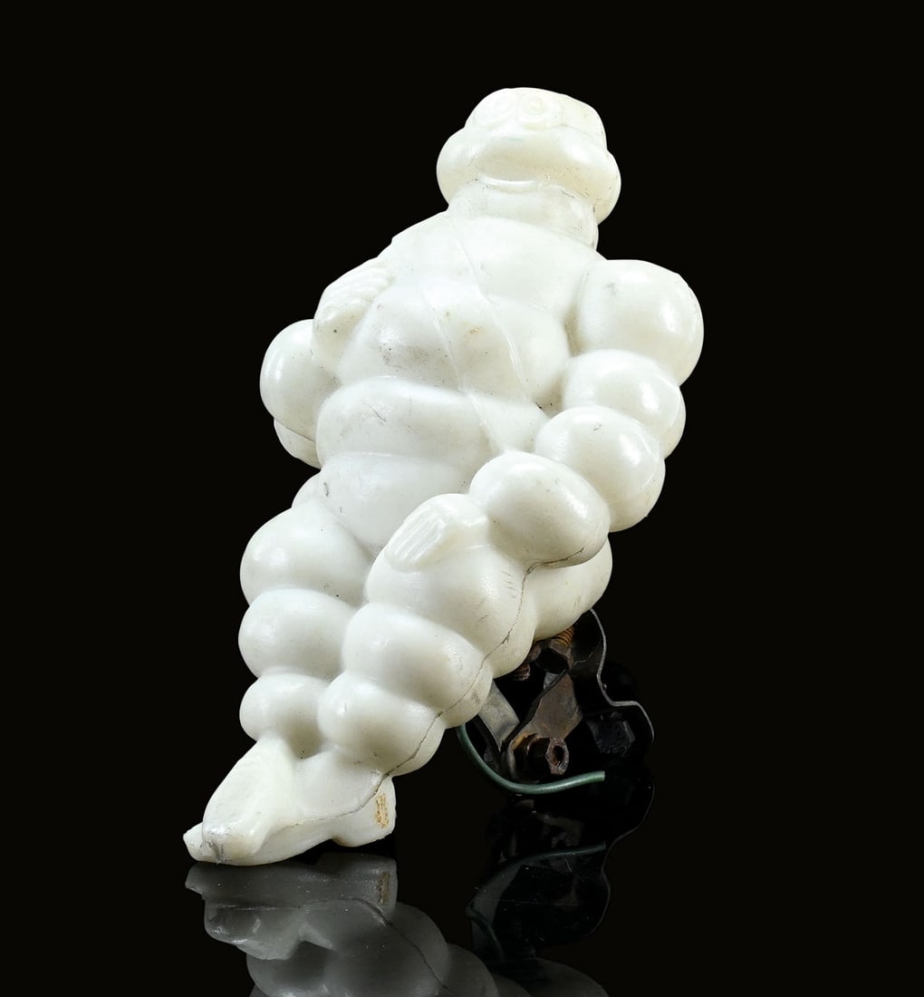 MICHELIN | 10" LIGHTED ADVERTISING FIGURE: Advertising lamp, plastic, still in the original mount, F around 1970, H 25 cm | We do only sell old original pieces - no reproductions or fakes. We pack in house, most items can be shipped overseas. 