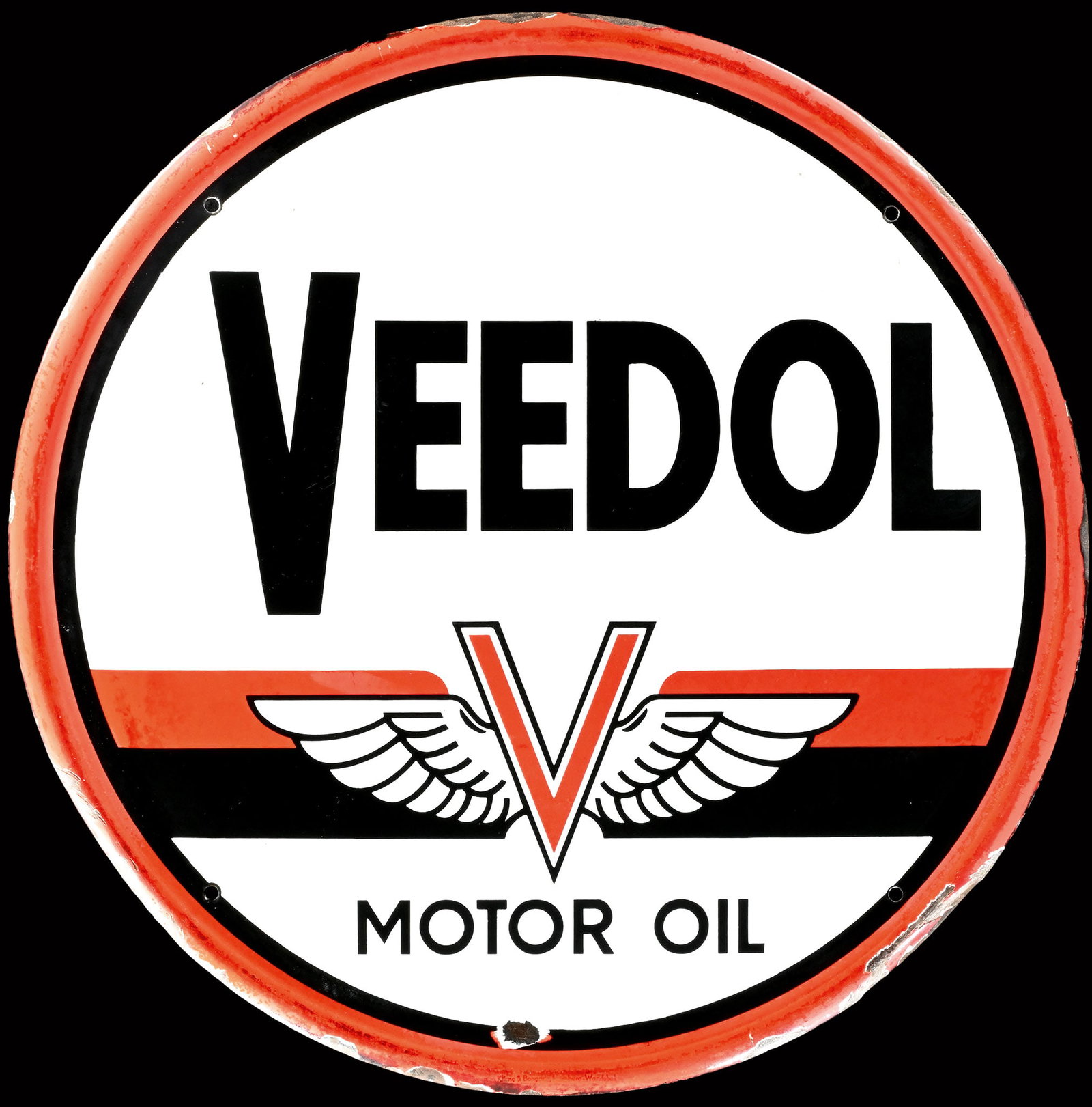 VEEDOL MOTOR OIL | 30" PORCELAIN SIGN (1 of 1)
