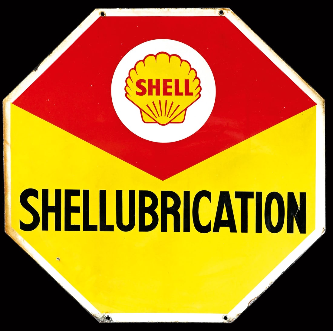 SHELLUBRICATION | 30" PORCELAIN SIGN | DOUBLE SIDED HANGER (1 of 13)