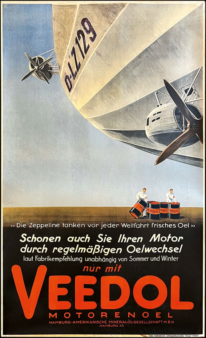VEEDOL - LZ 129 HINDENBURG | RARE & AUTHENTIC 50" POSTER (1 of 1)