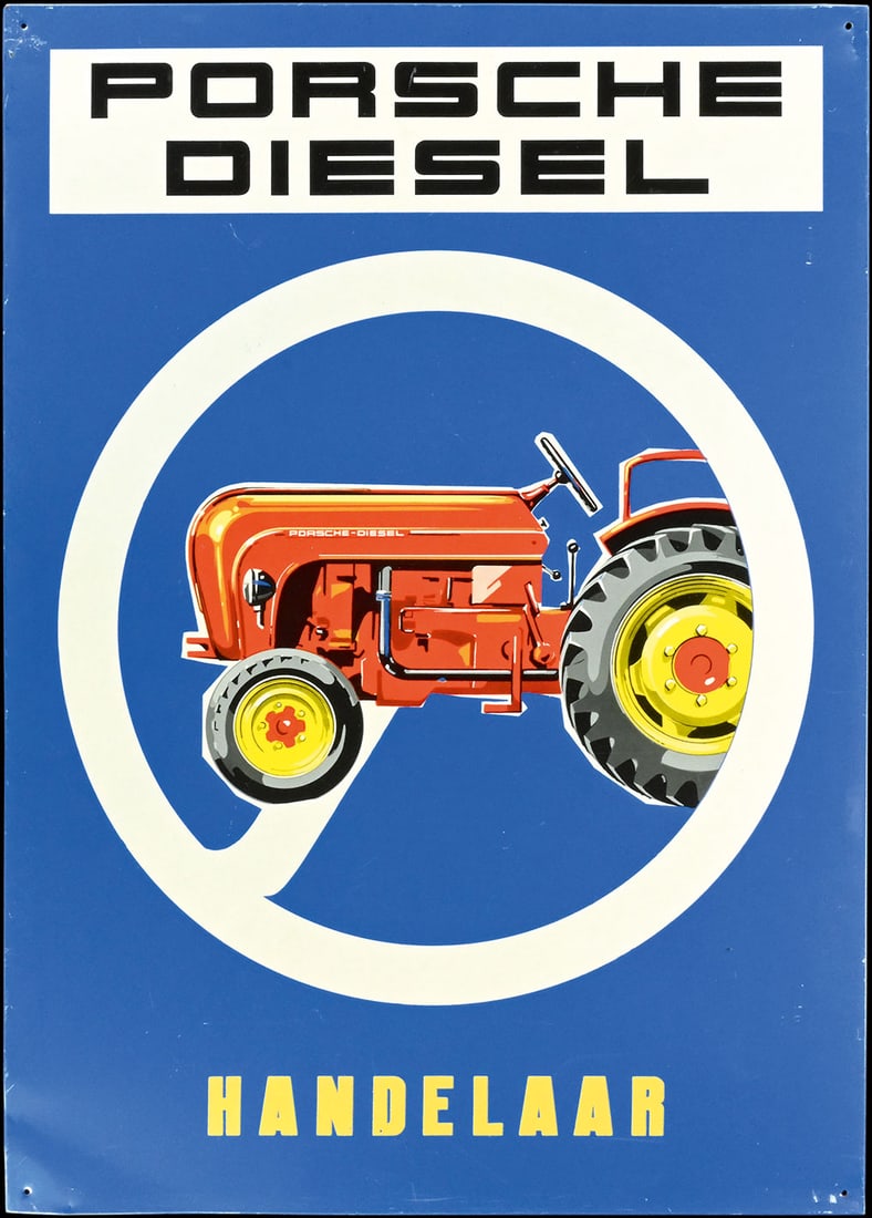 PORSCHE DIESEL HANDELAAR | 28" TIN SIGN (1 of 1)
