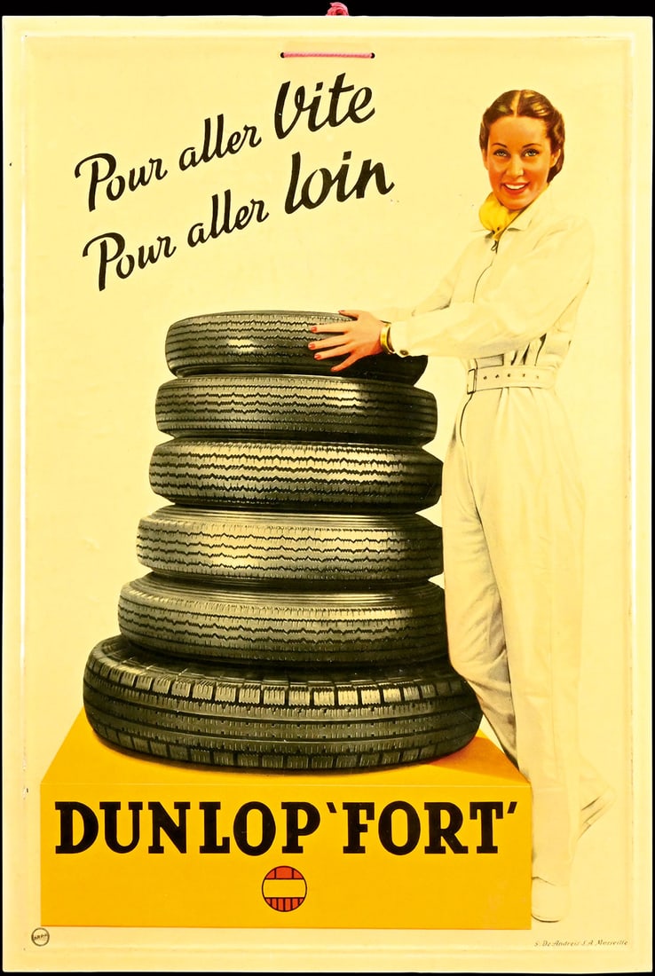 DUNLOP "FORT" | 19" TIN SIGN | SUPERB CONDITION (1 of 1)