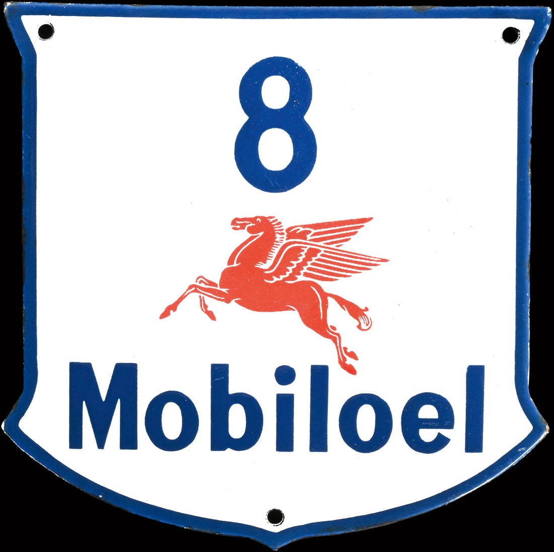 MOBILOEL n deg. 8 | 6" PORCELAIN SIGN | SUPERB CONDITION (1 of 7)
