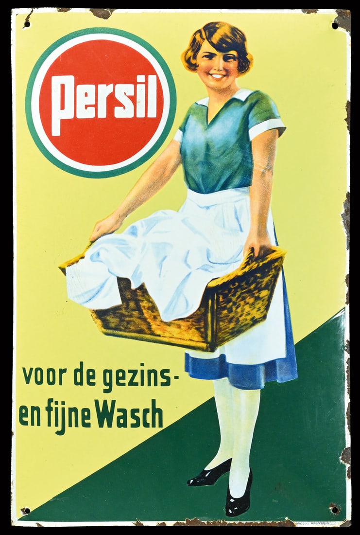 PERSIL - VOOR DE GEZINS - EEN FIJNE WASCH | PORCELAIN SIGN | (2-) | DUTCH VERSION (1 of 1)