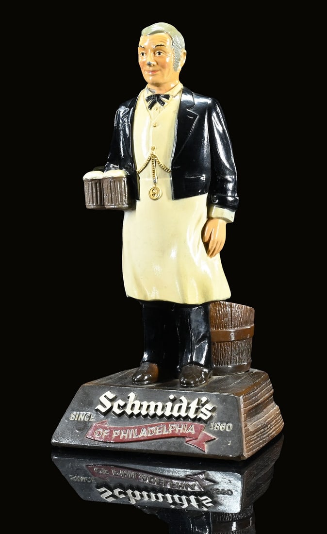 SCHMIDT'S | ADVERTISING FIGURE | (1): Advertising model, aluminum cast, lacquered, USA 1970s, H 32 cm | We do only sell old original pieces - no reproductions or fakes. We pack in house, most items can be shipped overseas. Wooden crates a