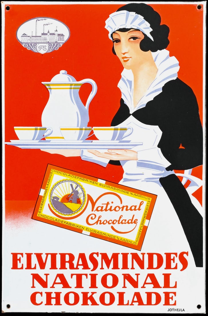 ELVIRASMINDES NATIONAL CHOKOLADE | MAGNIFICIENT PORCELAIN SIGN | (1+) (1 of 12)