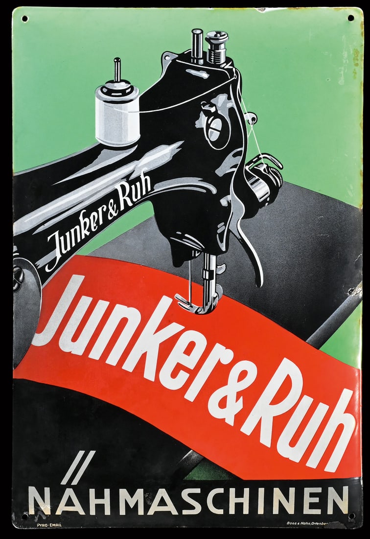 JUNKER & RUH NAEHMASCHINEN | PORCELAIN SIGN | (2) (1 of 7)
