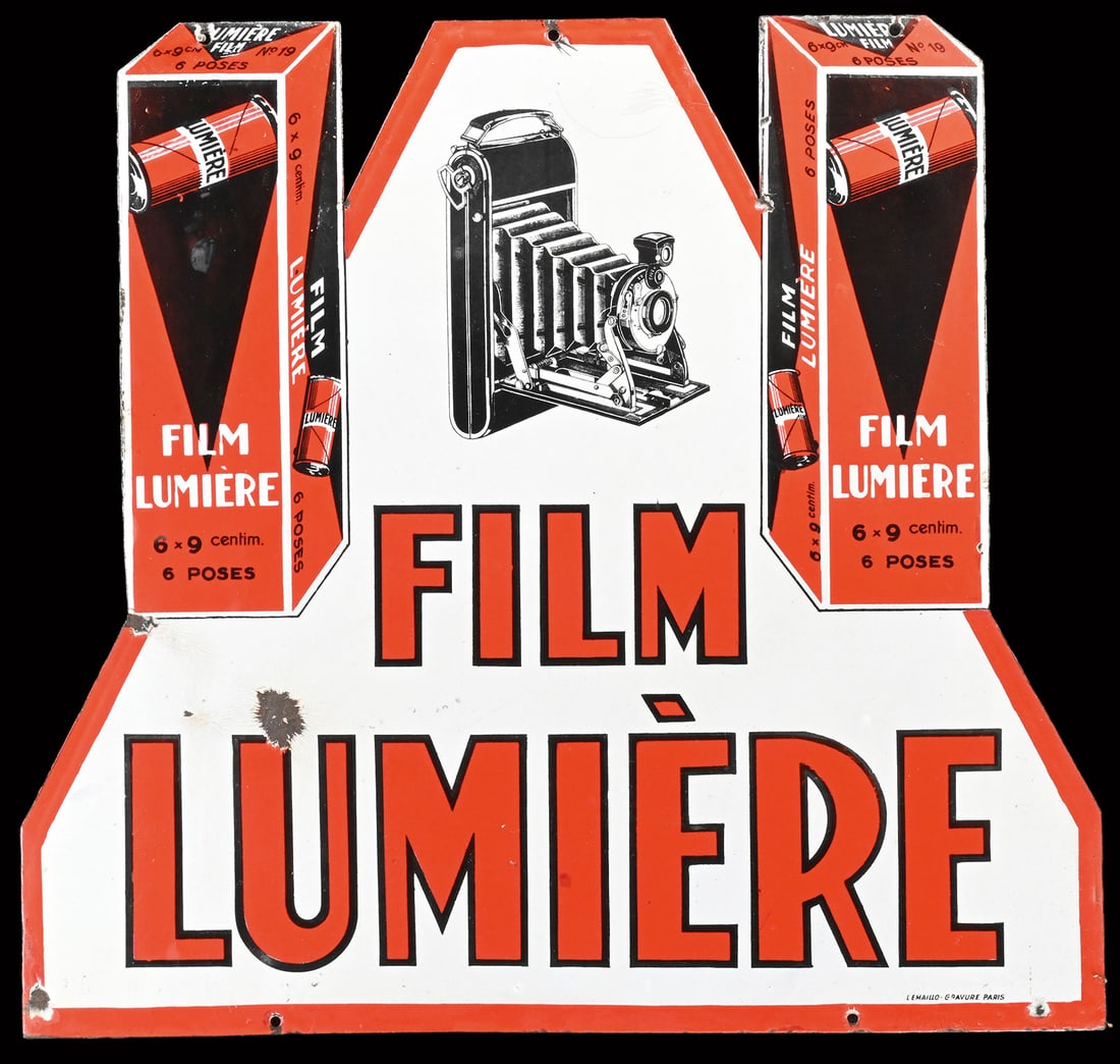 FILM LUMIERE | PORCELAIN SIGN | DOUBLE SIDED HANGER | (2+) (1 of 10)