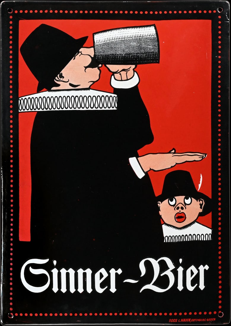 SINNER BIER | MAGNIFICIENT PORCELAIN SIGN | (1+) (1 of 8)