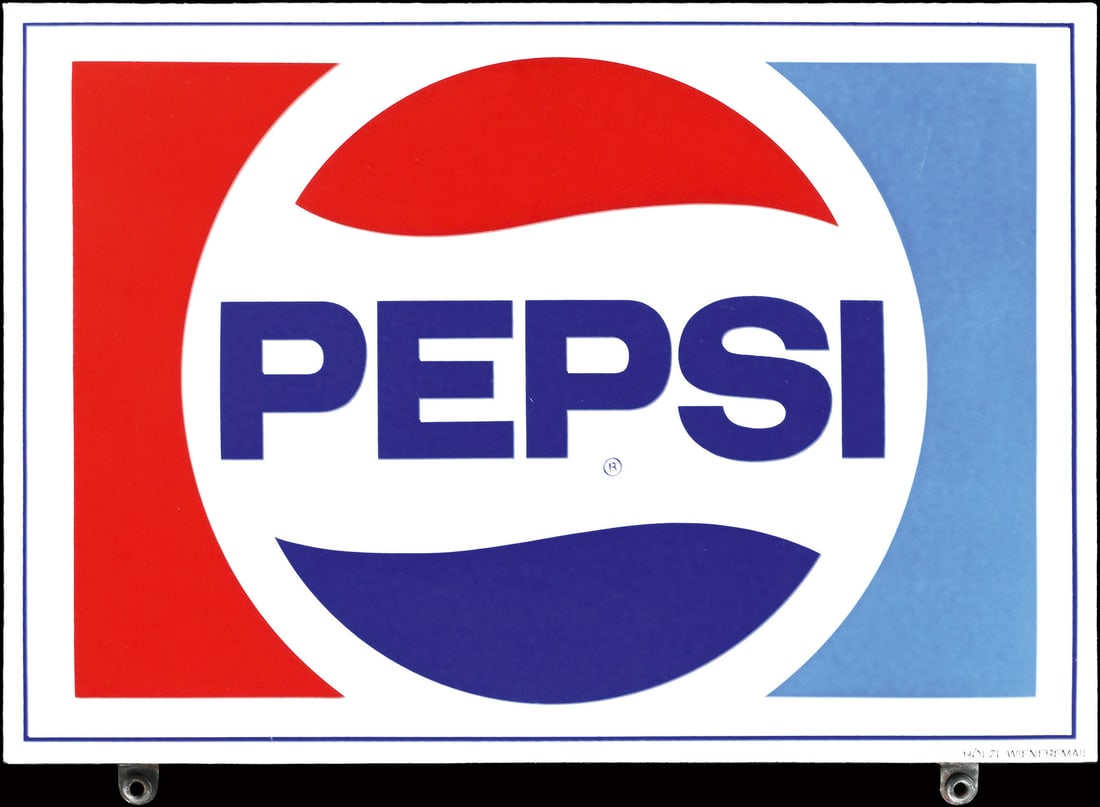 PEPSI | PORCELAIN SIGN | (1+): Porcelain sign ( Enamel sign ), stenciled, AT 1960s, 52 x 35 cm, Hoelzl, Wieneremail | We do only sell old original pieces - no reproductions or fakes. We pack in house, most items can be shipped over
