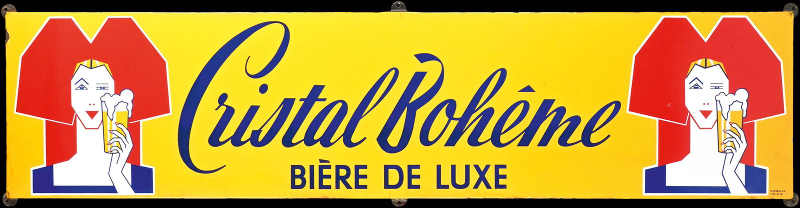 CRISTAL BOHEME - BIERE DE LUXE | PORCELAIN SIGN | (1) (1 of 1)