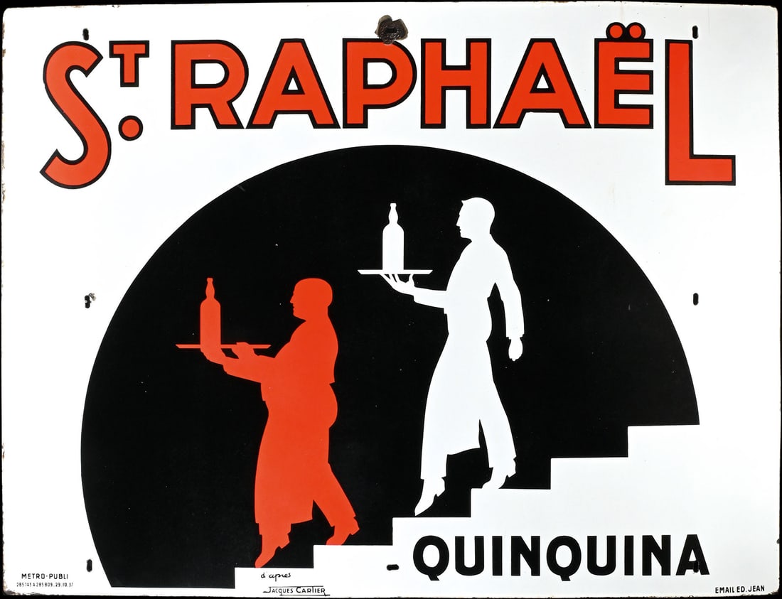 ST. RAPHAEL QUINQUINA | BIG SIZE PORCELAIN SIGN BY JACQUES CARTIER | (1) (1 of 1)