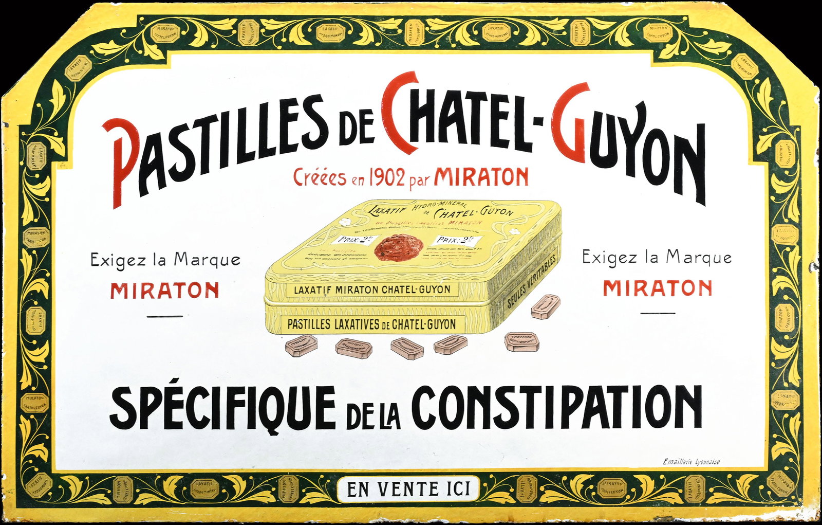PASTILLES DE CHATEL-GUYON | ONE OF A KIND PORCELAIN SIGN | (1) (1 of 8)