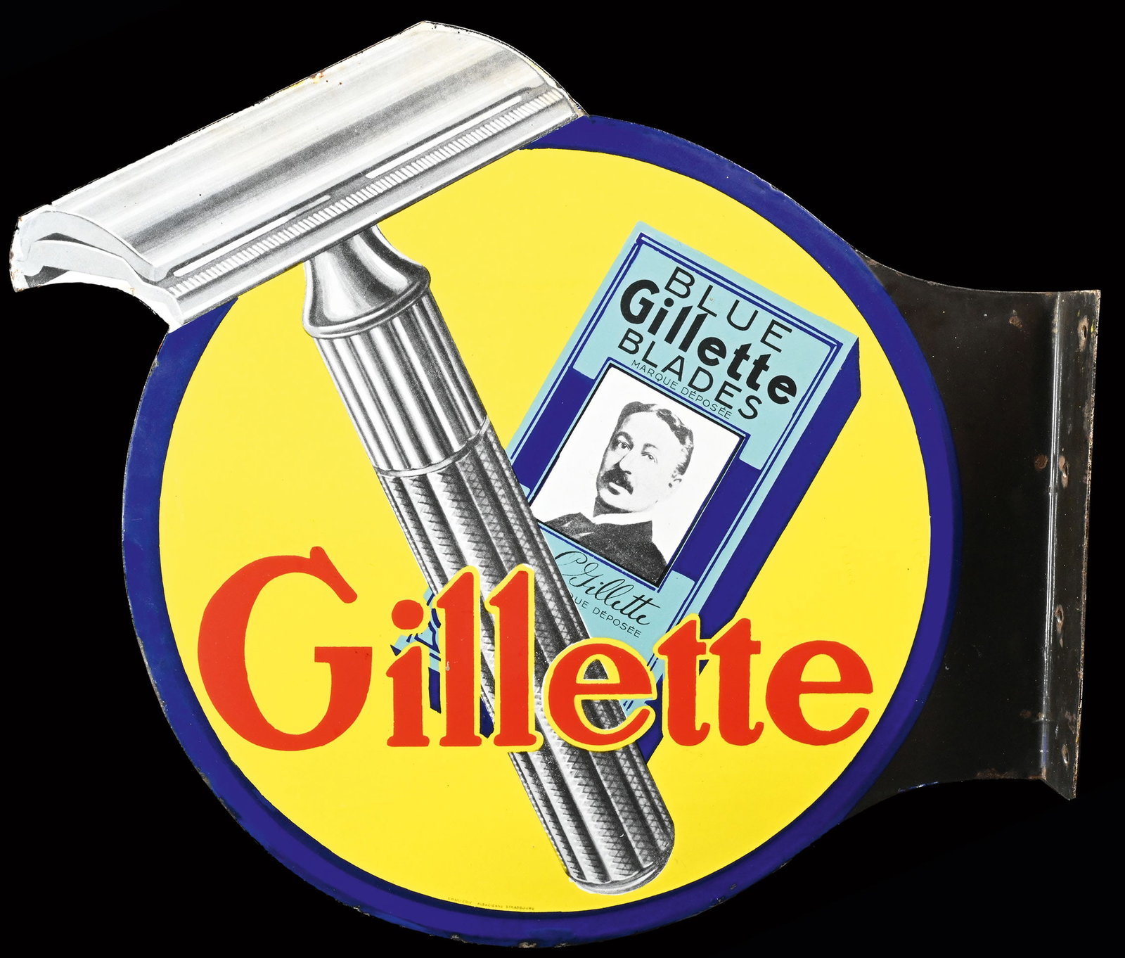 GILLETTE | PORCELAIN SIGN IN SUPERB CONDITION | DOUBLE SIDED FLANGE | (1+/1) (1 of 14)