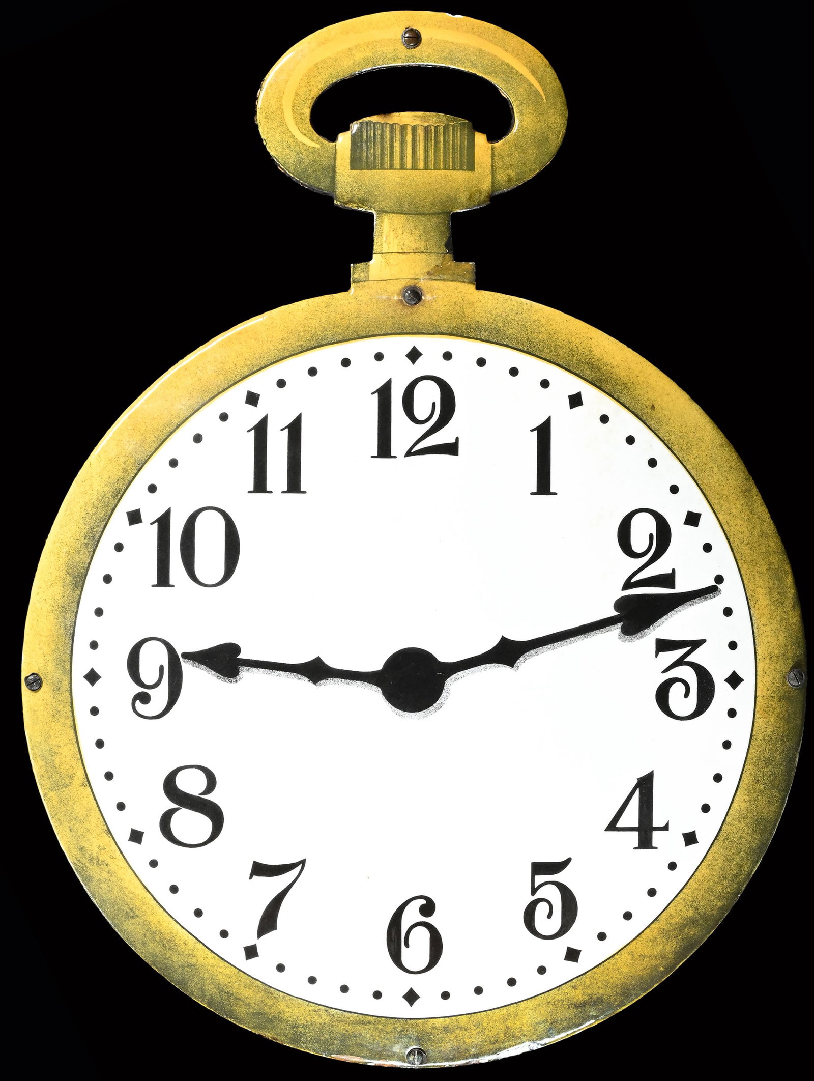 CLOCK - UHR | PORCELAIN SIGN | DOUBLE SIDED HANGER | (1) (1 of 12)
