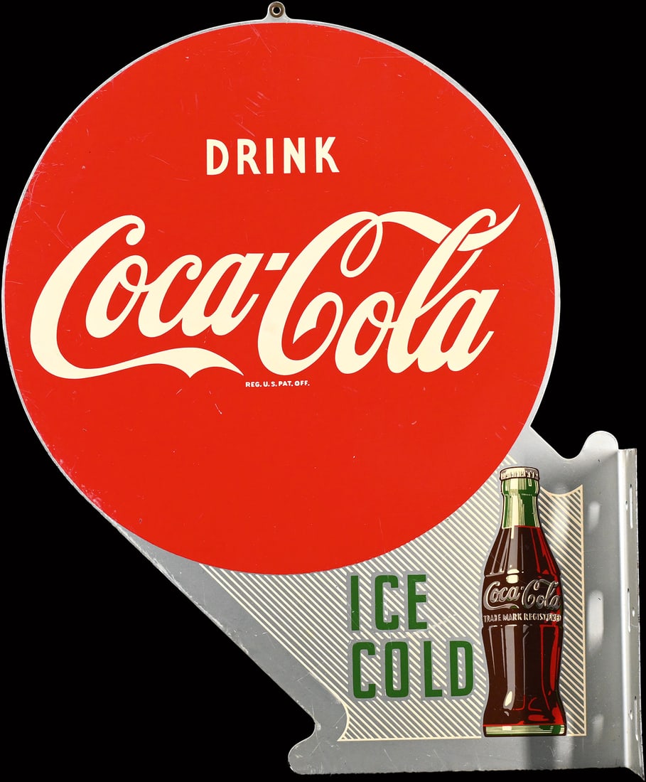 DRINK COCA-COLA | TIN SIGN | DOUBLE SIDED FLANGE | (1+/1) (1 of 9)