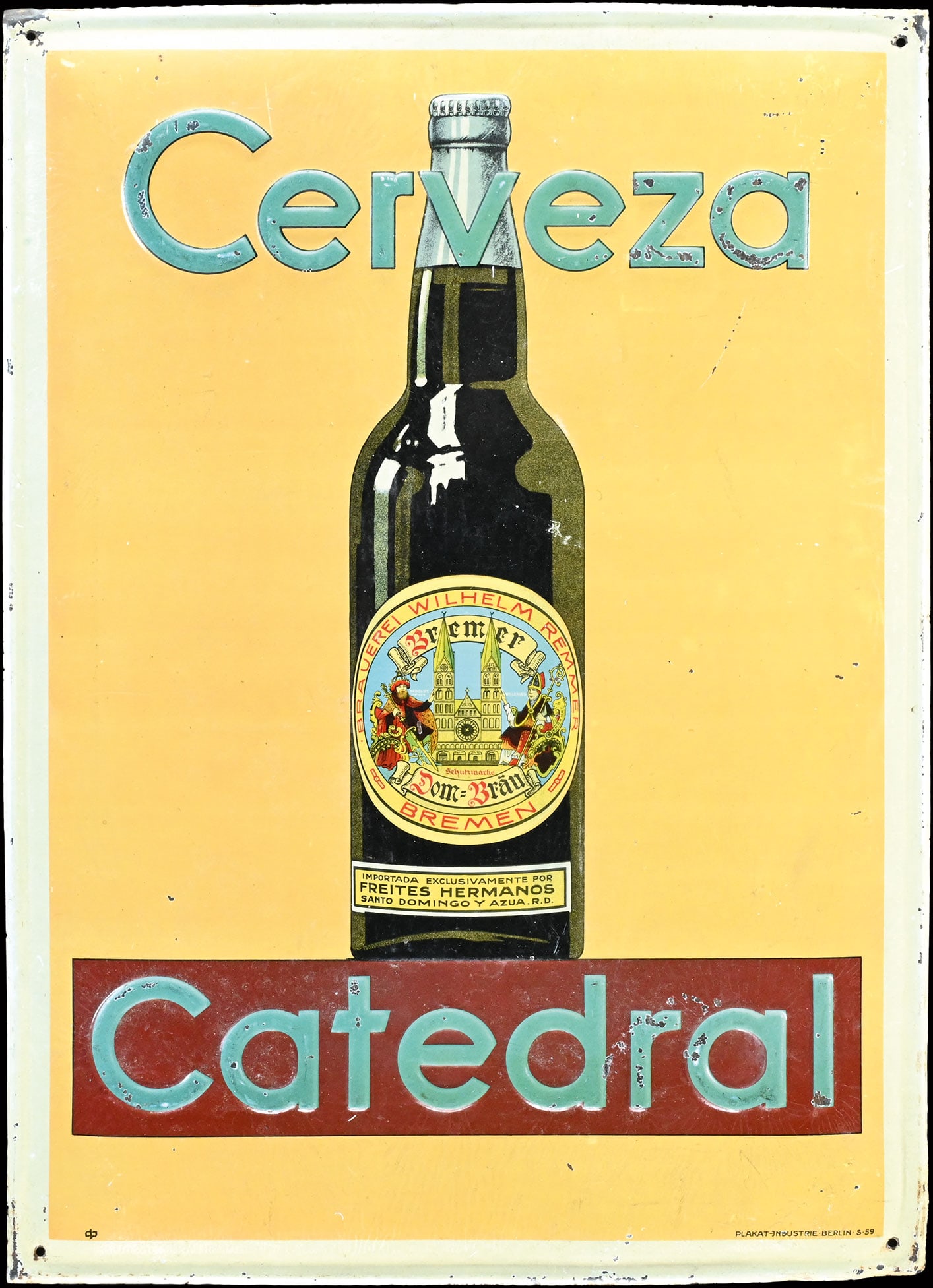 CERVEZA CATEDRAL - BRAUEREI WILH. REMMER | TIN SIGN | (2) (1 of 8)