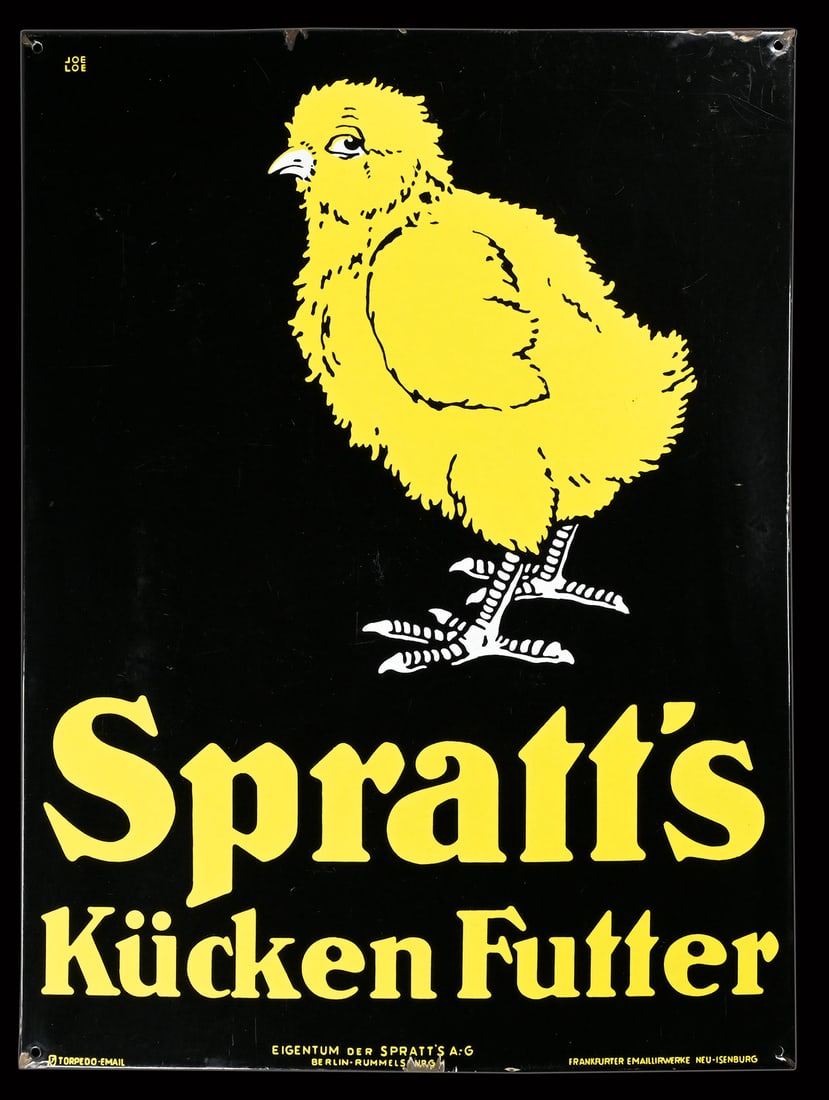 SPRATT'S KUECKEN FUTTER | BIG SIZE PORCELAIN SIGN BY JOE LOE | (2+) (1 of 6)