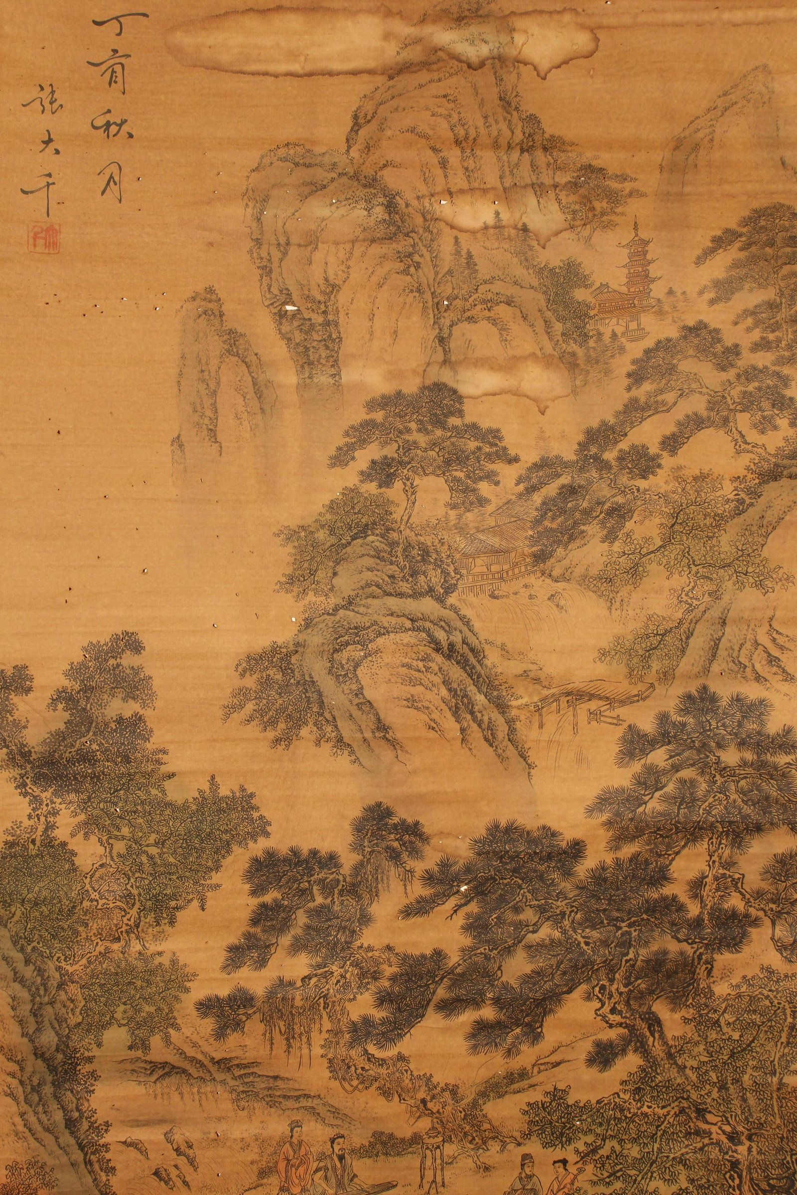 A Chinese Mountain-view Fortune Scroll - 2