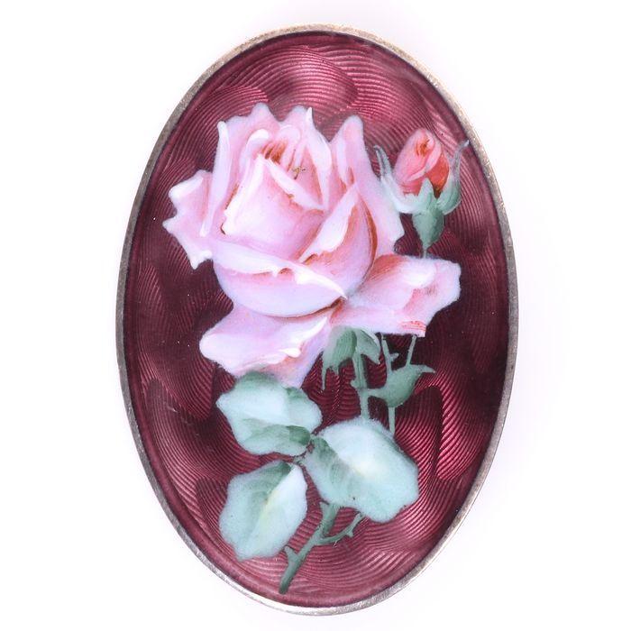 Wilhelm Muller (Berlin) Guilloche Rose Painting Silver (1 of 4)