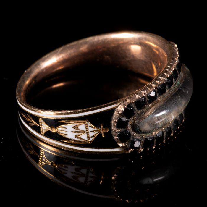 FREE POST Georgian Pink Gold Enamel Memorial Mourning (1 of 7)