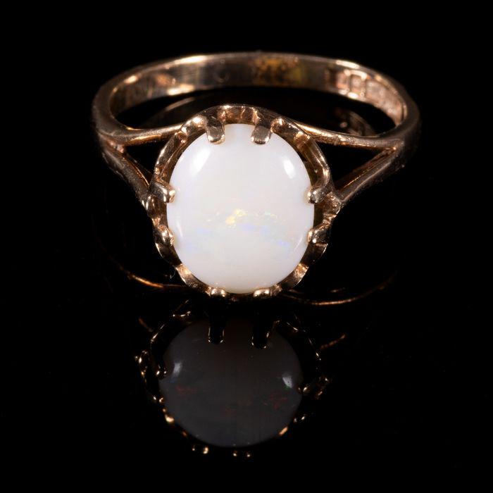NO RESERVE 9 kt. Yellow gold - Ring - 0.90 ct Opal (1 of 6)