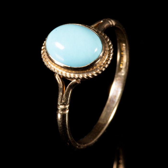 FREE POST 9 kt. Yellow gold - Ring Turquoise (1 of 5)