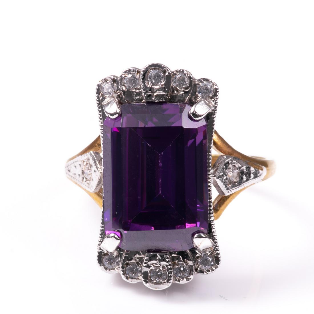 FREE POST Art Deco Style Amethyst & Paste Gilded (1 of 2)