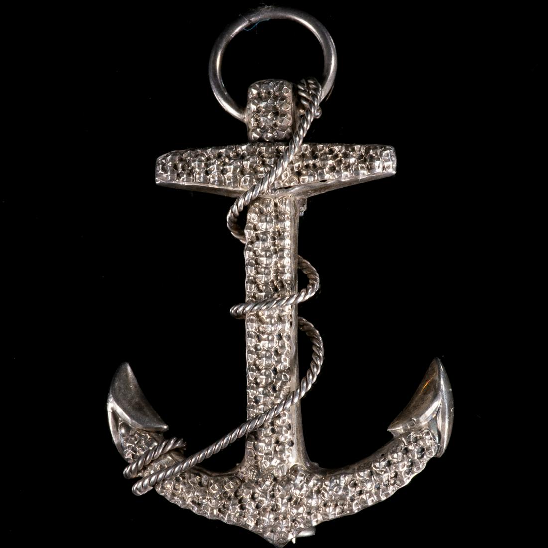 FREE POST Victorian Silver Anchor Brooch (1 of 6)