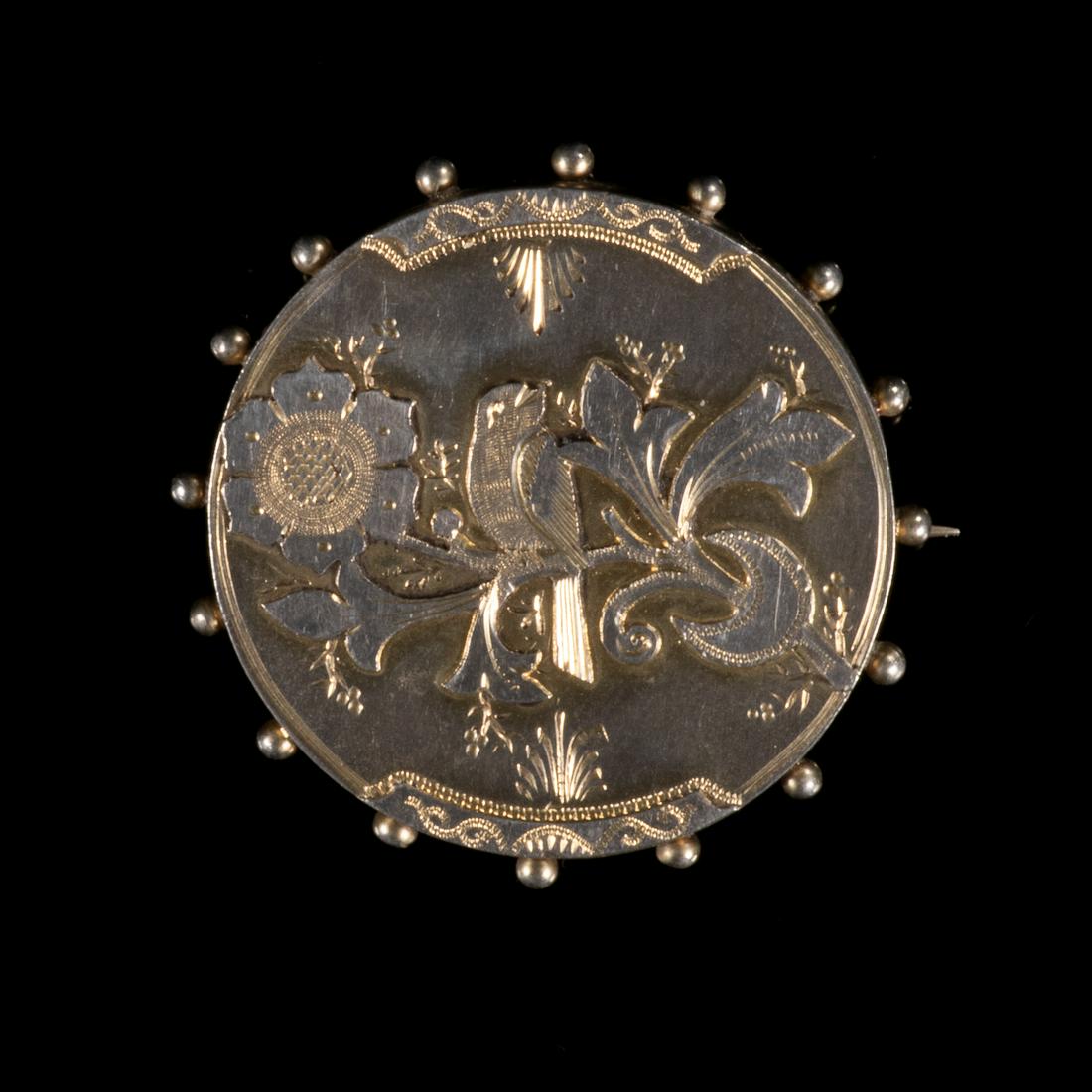 FREE POST Victorian Silver Niello Bird Brooch (1 of 6)