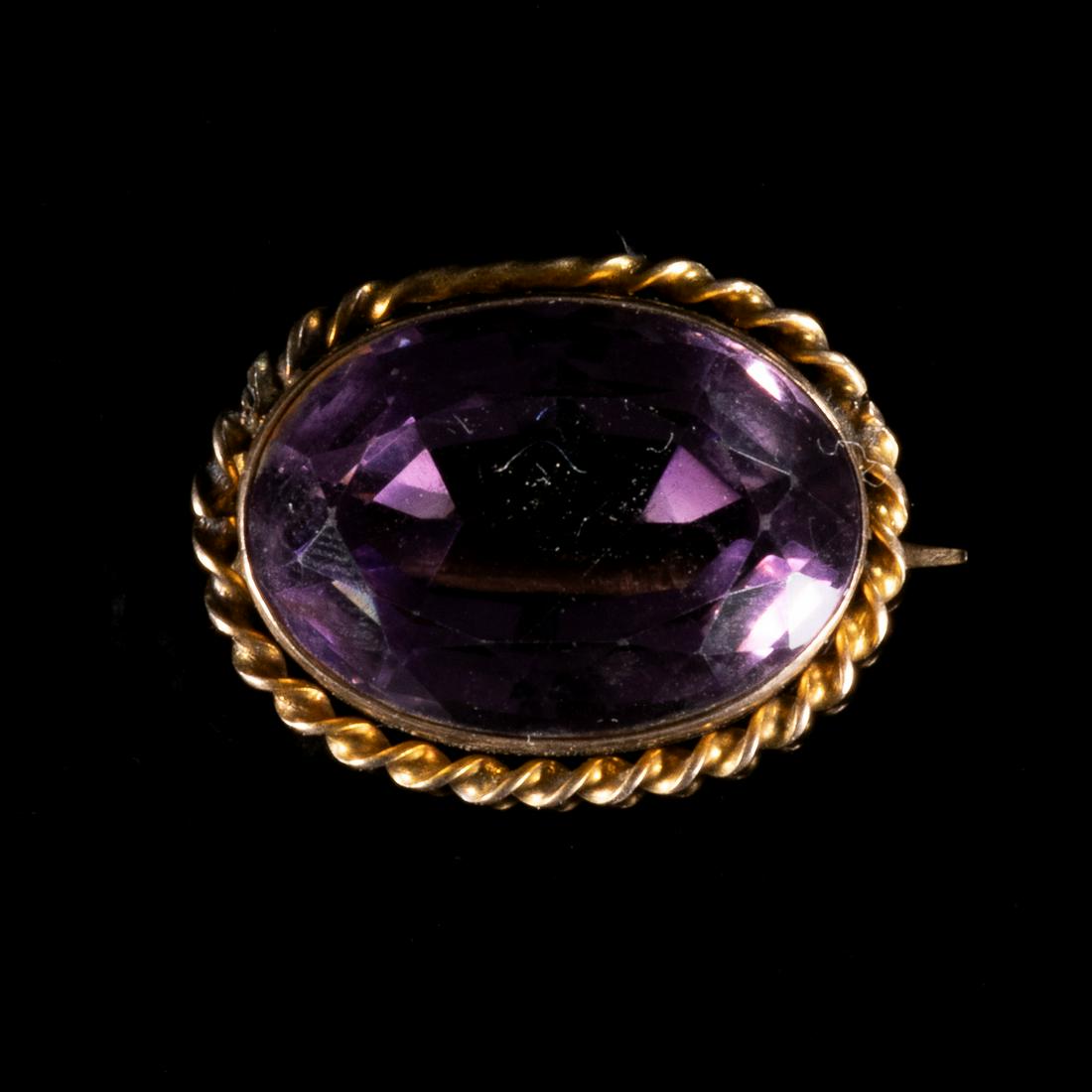 FREE POST Victorian 20ct Amethyst Brooch (1 of 6)
