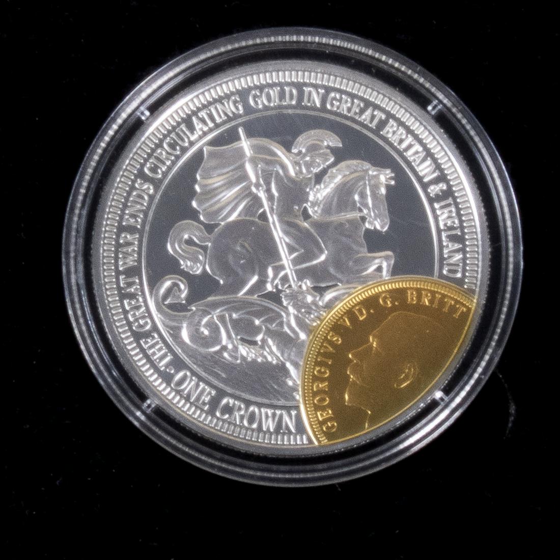 NO RESERVE PRICE World War I Silver Commemorative Crown (1 of 9)