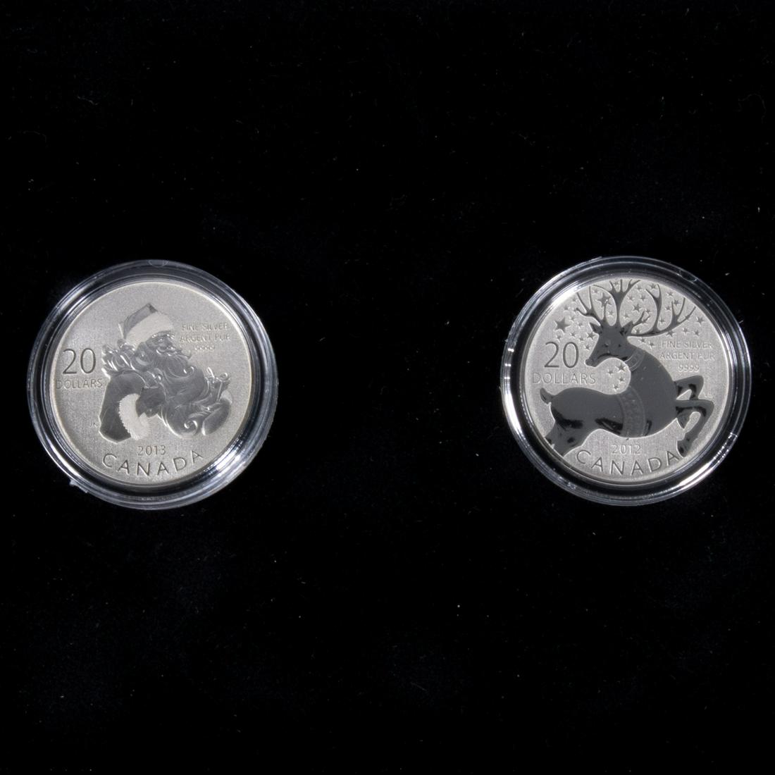 Canadian $20 Christmas Fine Silver Coin (x2) 2012 NO (1 of 9)