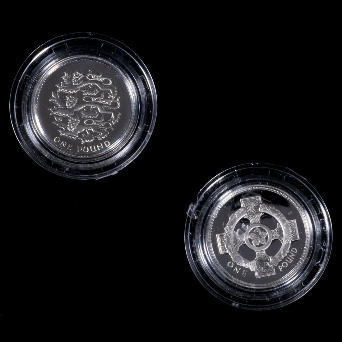 NO RESERVE PRICE One Pound Silver Proof Coin (x2) (1 of 6)