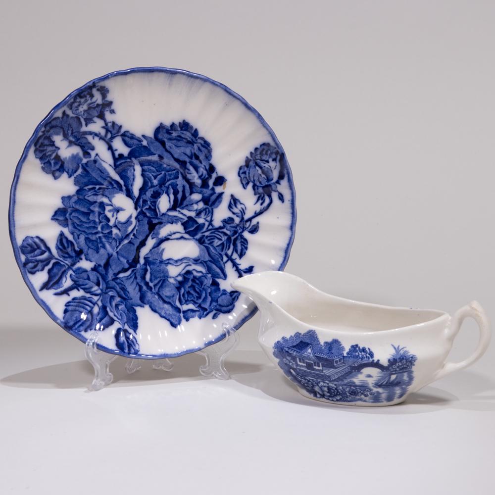 Ole Allen Ware Blue Willow Porcelain Sauce Boat & Plate (1 of 7)