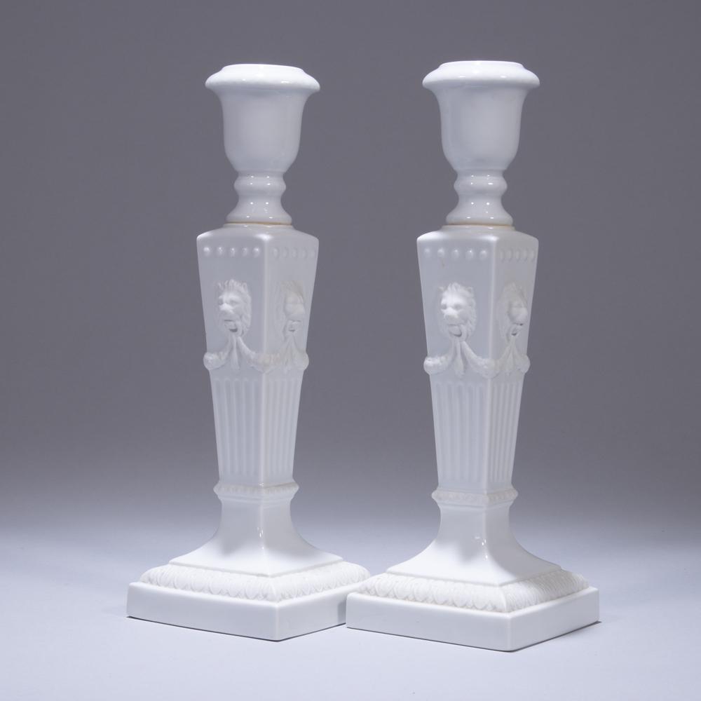 Pair of Royal Copenhagen Fluted Porcelain Candlesticks (1 of 8)