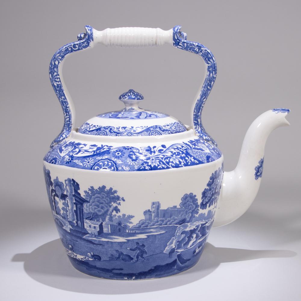 Large Spode Blue Italian Porcelain 1930s Kettle (1 of 8)