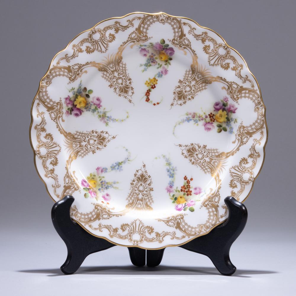Royal Worcester Gilt Floral Plate ca. 1880 (1 of 6)